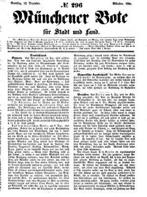 Münchener Bote für Stadt und Land Samstag 13. Dezember 1856