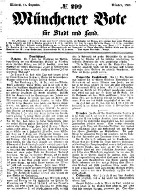 Münchener Bote für Stadt und Land Mittwoch 17. Dezember 1856