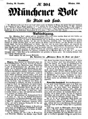 Münchener Bote für Stadt und Land Dienstag 23. Dezember 1856