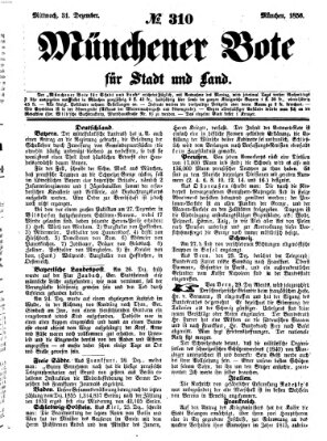 Münchener Bote für Stadt und Land Mittwoch 31. Dezember 1856