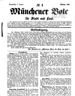 Münchener Bote für Stadt und Land Donnerstag 1. Januar 1857