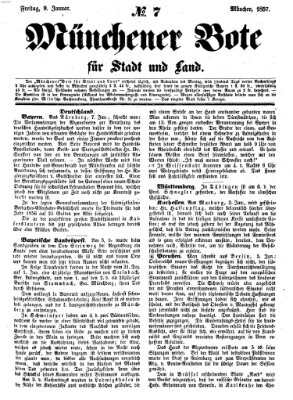 Münchener Bote für Stadt und Land Freitag 9. Januar 1857