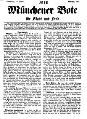 Münchener Bote für Stadt und Land Donnerstag 15. Januar 1857