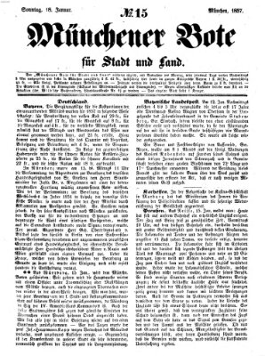 Münchener Bote für Stadt und Land Sonntag 18. Januar 1857