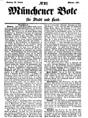 Münchener Bote für Stadt und Land Sonntag 25. Januar 1857