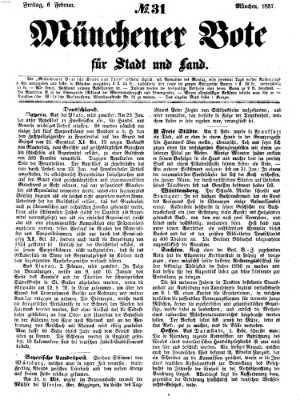 Münchener Bote für Stadt und Land Freitag 6. Februar 1857