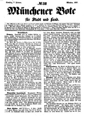 Münchener Bote für Stadt und Land Samstag 7. Februar 1857