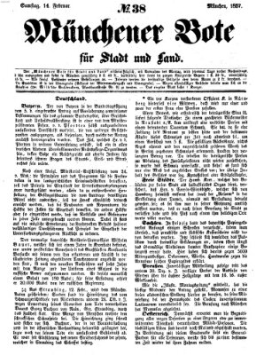 Münchener Bote für Stadt und Land Samstag 14. Februar 1857