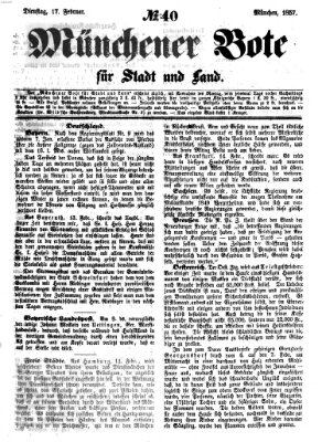 Münchener Bote für Stadt und Land Dienstag 17. Februar 1857