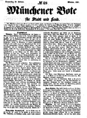 Münchener Bote für Stadt und Land Donnerstag 26. Februar 1857