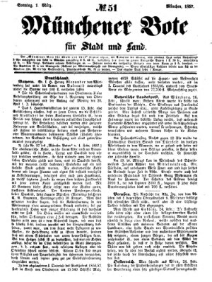 Münchener Bote für Stadt und Land Sonntag 1. März 1857