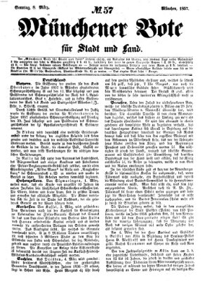 Münchener Bote für Stadt und Land Sonntag 8. März 1857