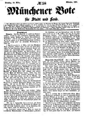 Münchener Bote für Stadt und Land Dienstag 10. März 1857