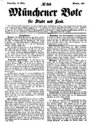 Münchener Bote für Stadt und Land Donnerstag 12. März 1857