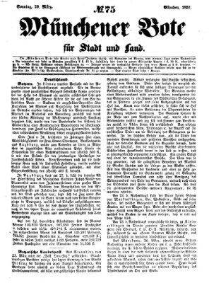 Münchener Bote für Stadt und Land Sonntag 29. März 1857