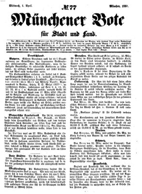 Münchener Bote für Stadt und Land Mittwoch 1. April 1857