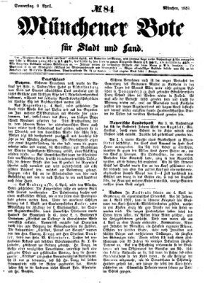 Münchener Bote für Stadt und Land Donnerstag 9. April 1857