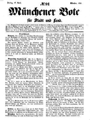 Münchener Bote für Stadt und Land Freitag 17. April 1857