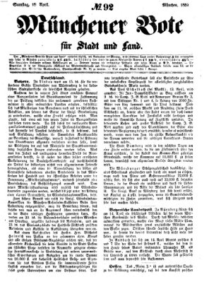 Münchener Bote für Stadt und Land Samstag 18. April 1857