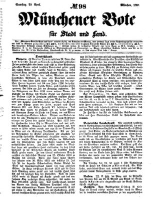 Münchener Bote für Stadt und Land Samstag 25. April 1857