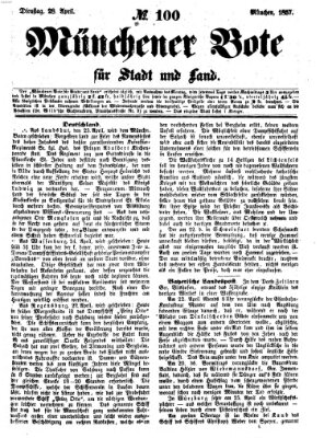 Münchener Bote für Stadt und Land Dienstag 28. April 1857