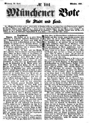 Münchener Bote für Stadt und Land Mittwoch 29. April 1857