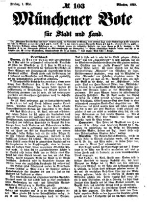 Münchener Bote für Stadt und Land Freitag 1. Mai 1857