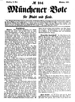 Münchener Bote für Stadt und Land Samstag 2. Mai 1857