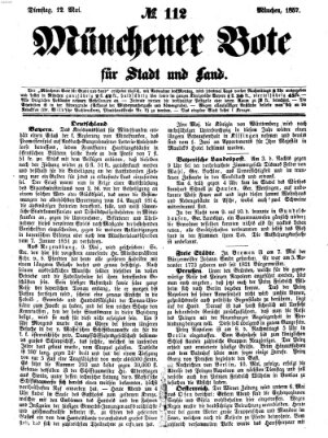 Münchener Bote für Stadt und Land Dienstag 12. Mai 1857