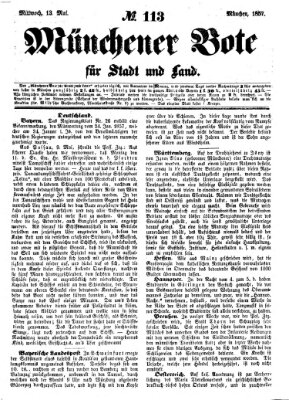 Münchener Bote für Stadt und Land Mittwoch 13. Mai 1857