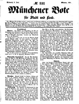 Münchener Bote für Stadt und Land Mittwoch 3. Juni 1857