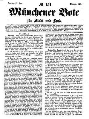 Münchener Bote für Stadt und Land Samstag 27. Juni 1857