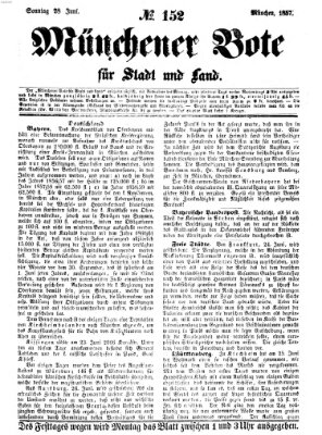 Münchener Bote für Stadt und Land Sonntag 28. Juni 1857