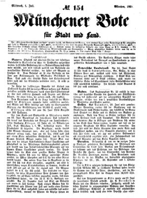 Münchener Bote für Stadt und Land Mittwoch 1. Juli 1857