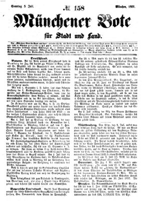 Münchener Bote für Stadt und Land Sonntag 5. Juli 1857