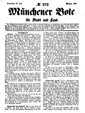 Münchener Bote für Stadt und Land Donnerstag 23. Juli 1857