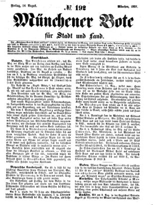 Münchener Bote für Stadt und Land Freitag 14. August 1857
