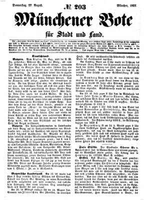 Münchener Bote für Stadt und Land Donnerstag 27. August 1857