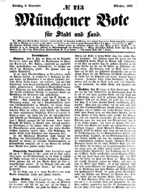 Münchener Bote für Stadt und Land Dienstag 8. September 1857