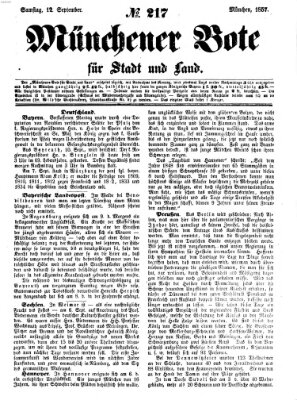 Münchener Bote für Stadt und Land Samstag 12. September 1857