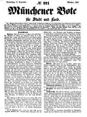 Münchener Bote für Stadt und Land Donnerstag 17. September 1857