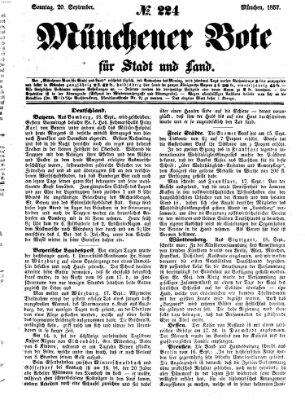 Münchener Bote für Stadt und Land Sonntag 20. September 1857