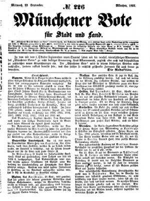 Münchener Bote für Stadt und Land Mittwoch 23. September 1857