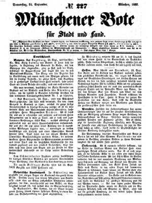 Münchener Bote für Stadt und Land Donnerstag 24. September 1857