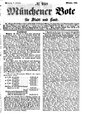 Münchener Bote für Stadt und Land Mittwoch 7. Oktober 1857