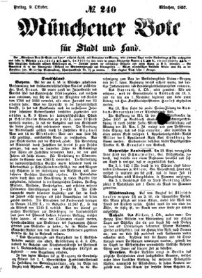 Münchener Bote für Stadt und Land Freitag 9. Oktober 1857