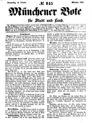 Münchener Bote für Stadt und Land Donnerstag 15. Oktober 1857