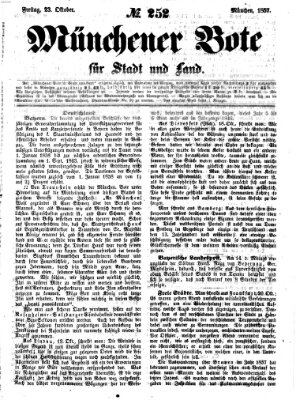 Münchener Bote für Stadt und Land Freitag 23. Oktober 1857