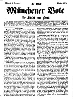 Münchener Bote für Stadt und Land Mittwoch 4. November 1857