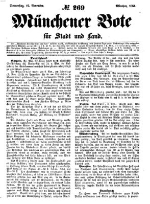 Münchener Bote für Stadt und Land Donnerstag 12. November 1857